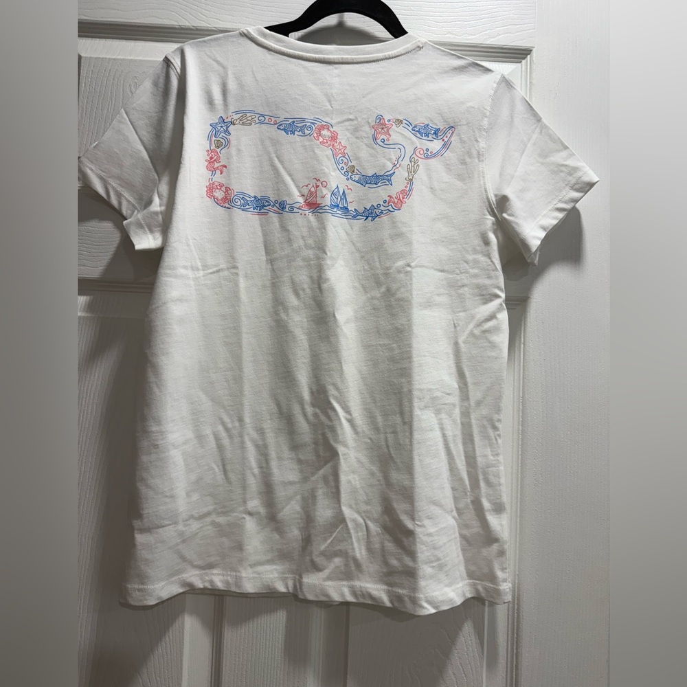 NWT Vineyard Vines Women's Classic Icons Whale Outline Short-Sleeve Pocket Tee